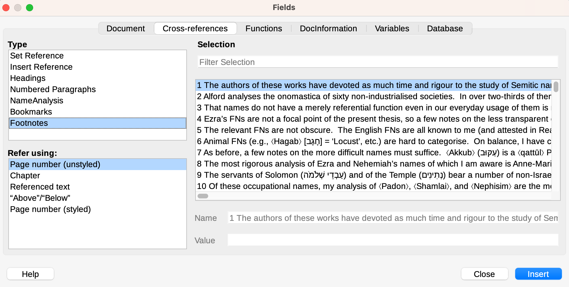 Footnote reference online