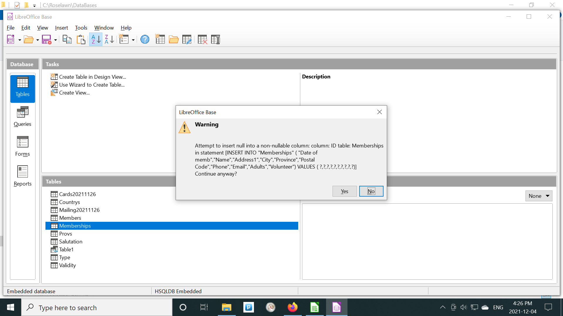 Append ods to existing odb table - English - Ask LibreOffice