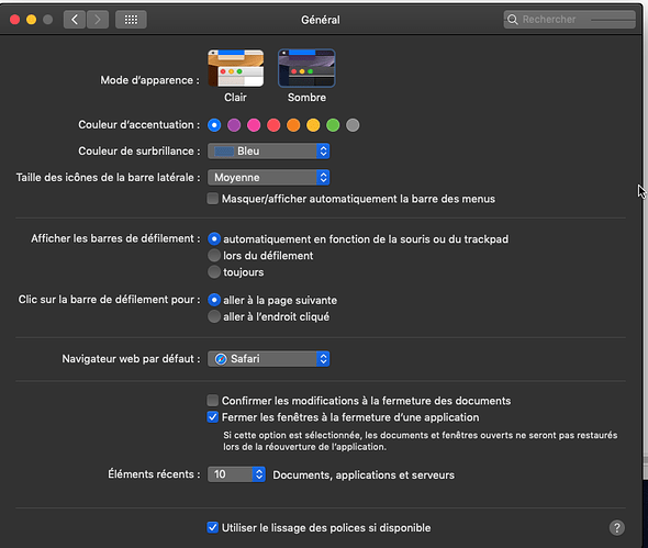 lissage des polices macOS
