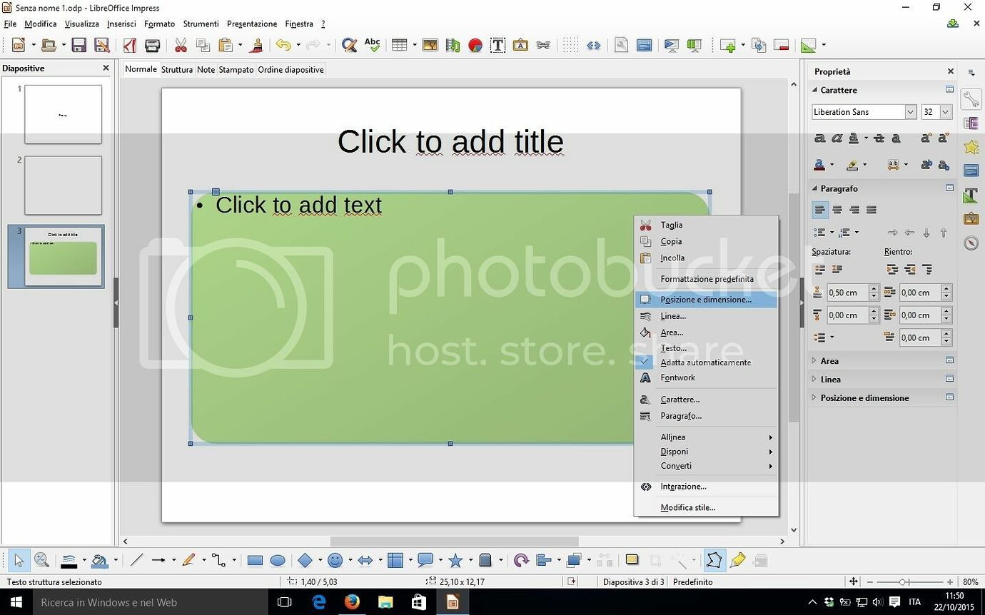 openoffice impress adding text to slides