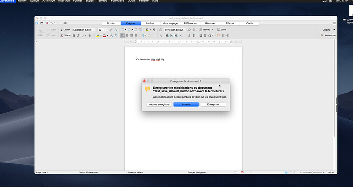LibreOffice 6.1.4 sous macOS 10.14