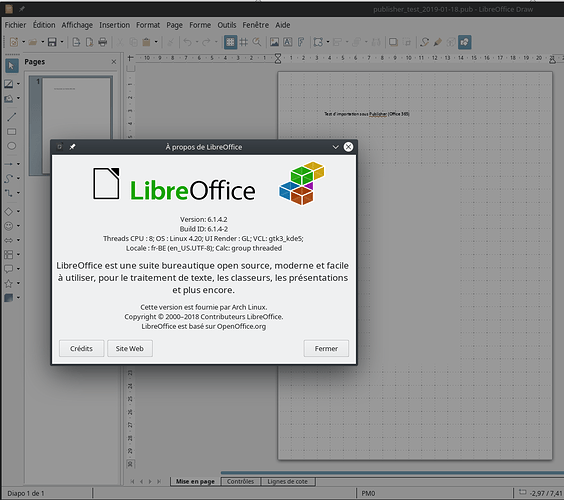 GNU/Linux, KDE Plasma, LibreOffice 6.1.4