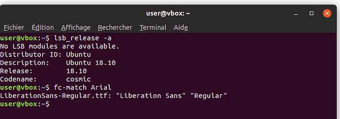 mapping Arial vers Liberation sans sous Ubuntu 18.10
