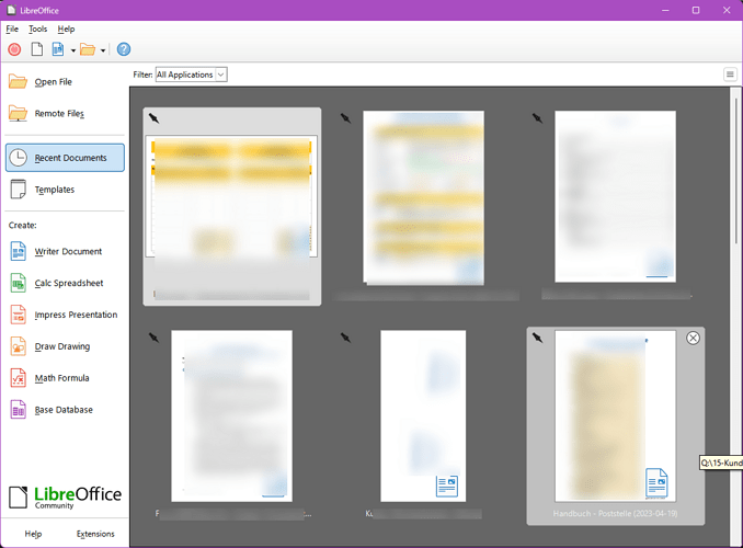 bug - LibreOffice - Homescreen - reorder pinned documents - 01 - 27.2.2024