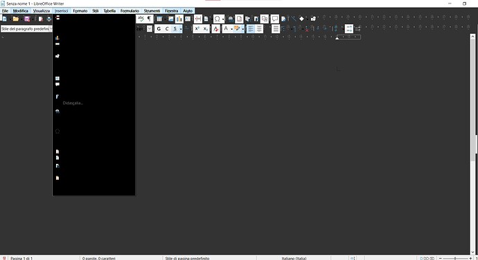 PROBLEMI VISUALIZZAZIONE LIBREOFFICE