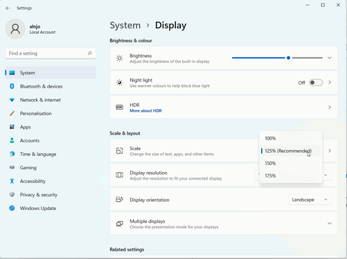 View Size between Windows 7 and Windows 11 are different - English ...