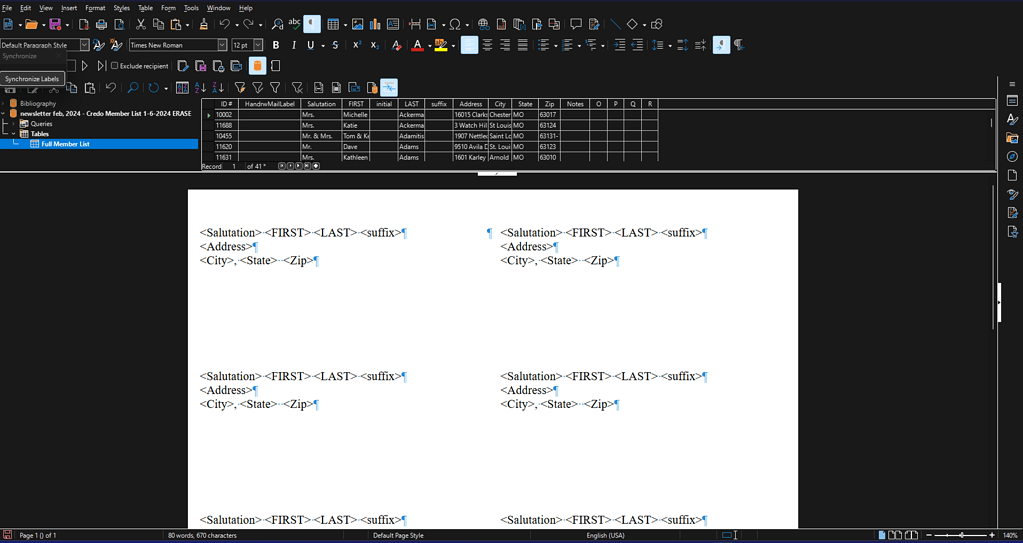 {solved} Help re mailing labels data is not merging into formatted