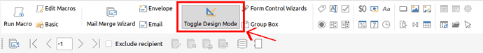 Toggle Design mode