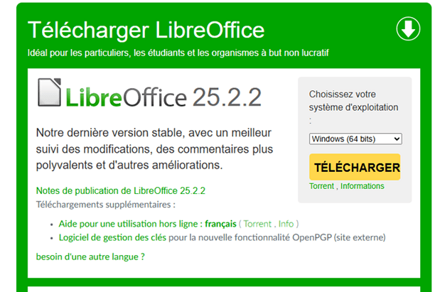 MISE JOUR LIBRE OFFICE 25 2 2 PLUS AUCUN PROGRAMME DE LO NI AUCUN visual data 3