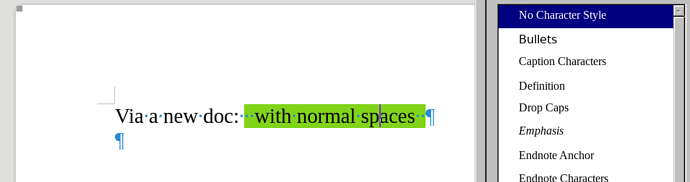with normal spaces background color