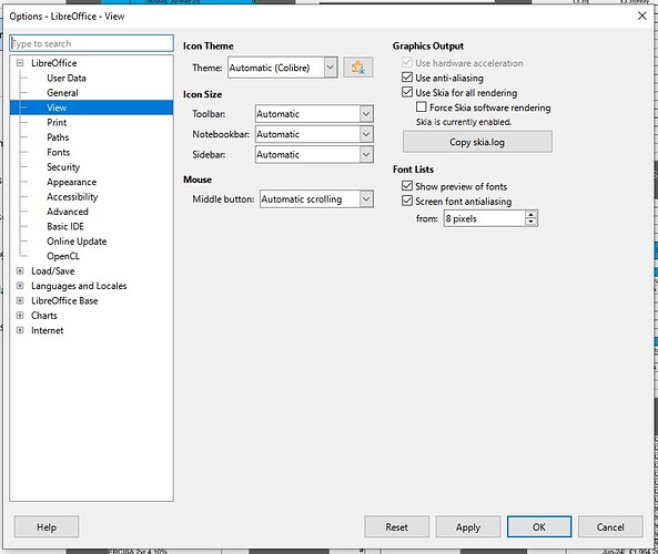 Tools-Options-LibreOffice-View