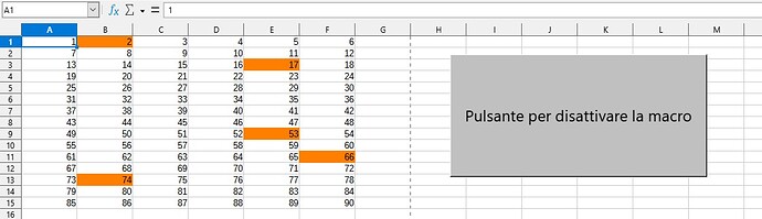 pulsante per disattivare la macro