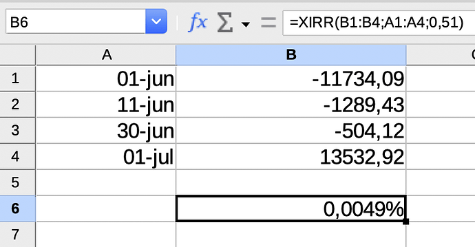 Calculation with LibreOffice