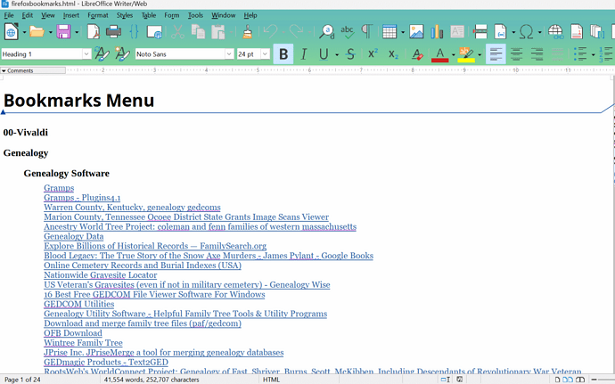 Writer in Windows-w-html-file