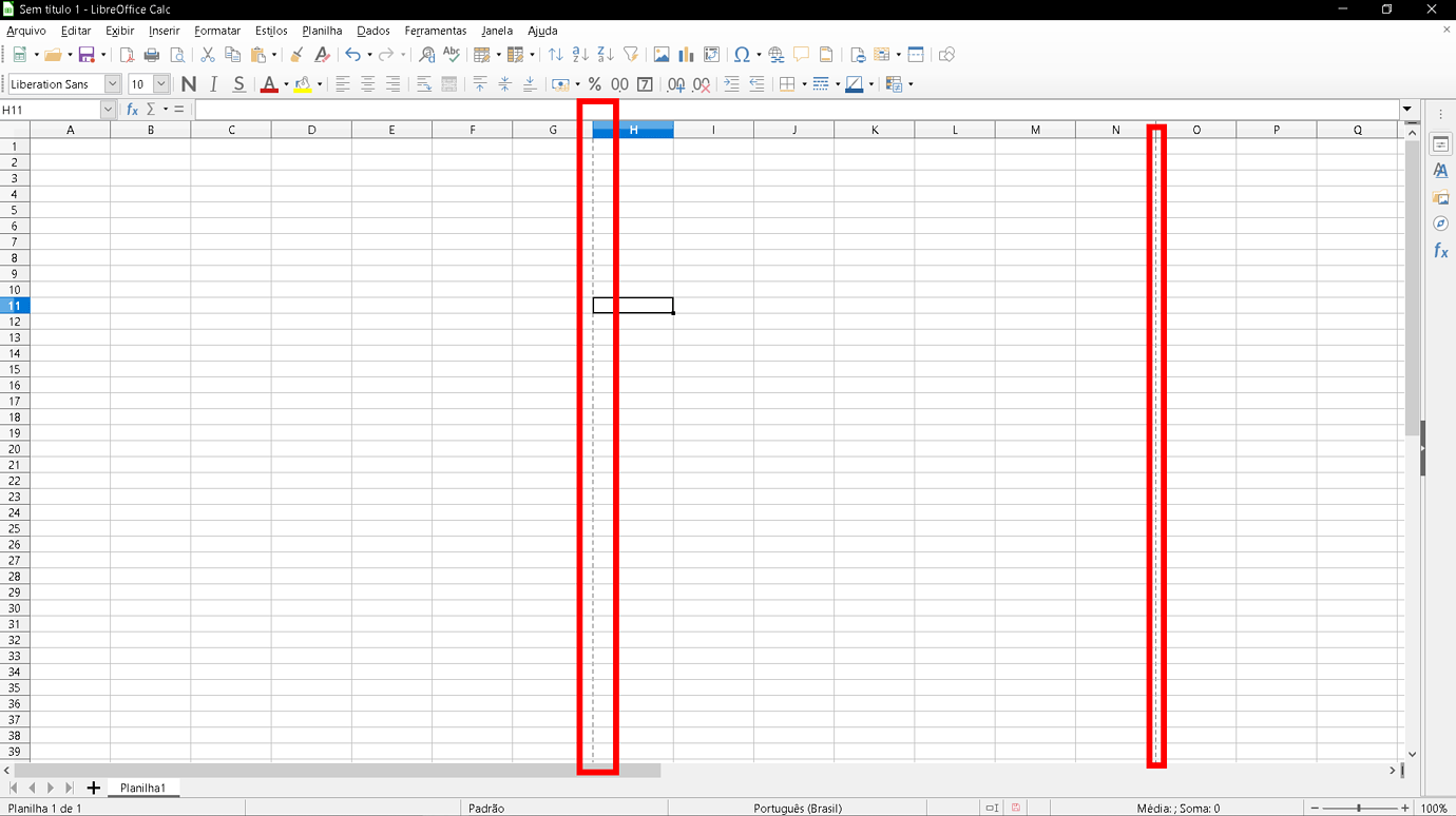 Unwanted dotted line in LibreOffice Calc, how to get rid of it