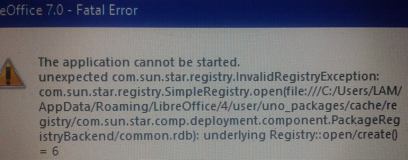 LIBREOFFICE KEEPS UPDATING WHEN STARTED visual data 7