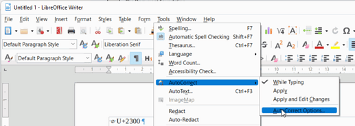 AutoCorrectOptions