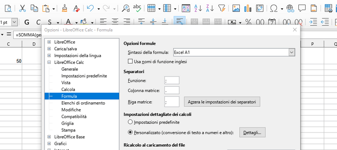 opzione excel