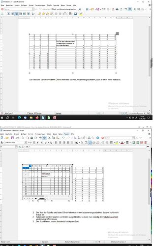 Libre Calc Tabelle in Writer