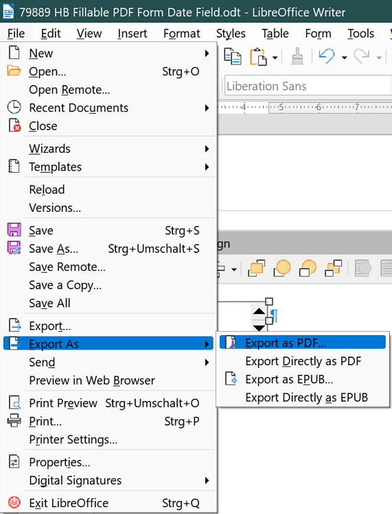 Fillable PDF Form Date Field English Ask LibreOffice