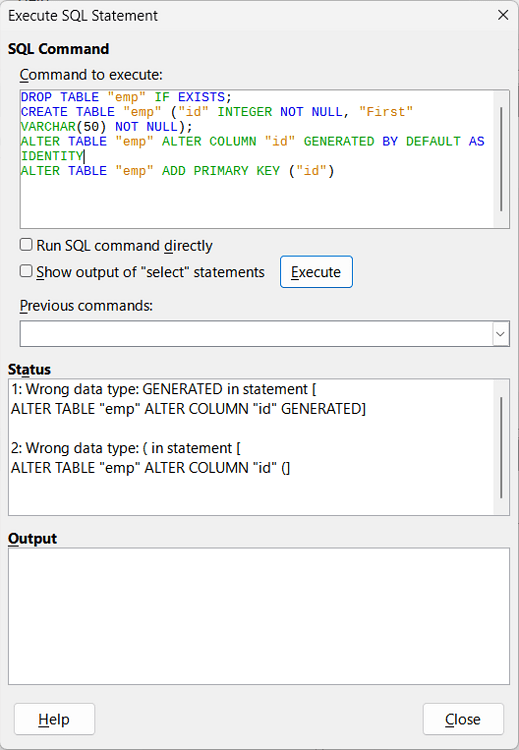 Using sql to create primary key in a field - English - Ask LibreOffice