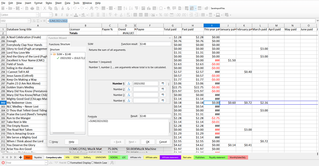 CALC: Function Wizard shows correct result; cell shows incorrect value ...