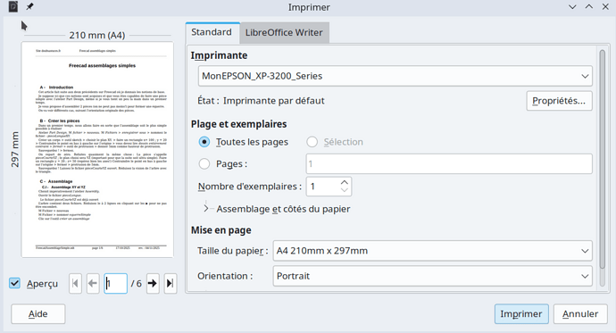 imprimerWriter.MiseEnPage