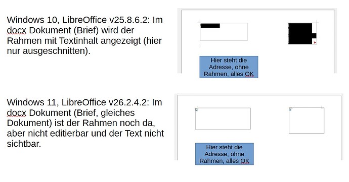 Problem Rahmen LibreOffice