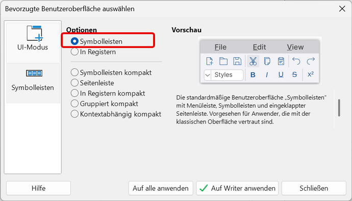 132670 HB Menü Benutzeroberfläche Symbolleisten