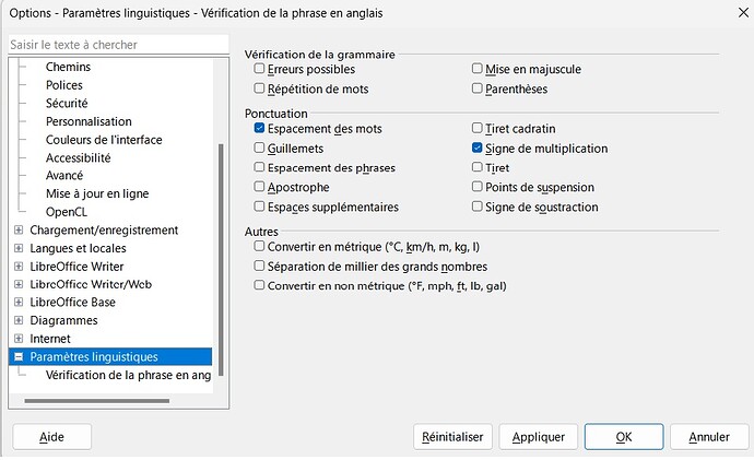 LibreOffice virgule