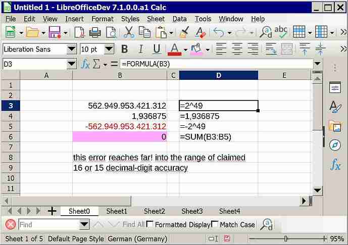 screenshot from calculation error