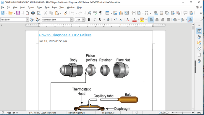 LIbre Office Format before Format disappears 6-16-2025