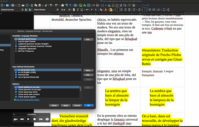 Test Languagetool not working settings2