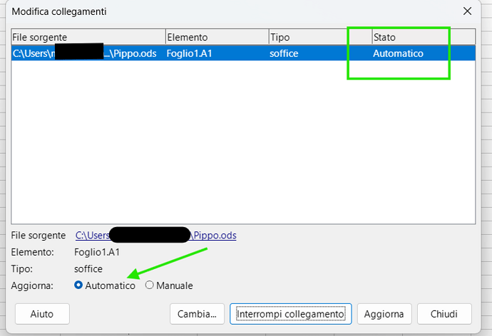 Collegamento automatico