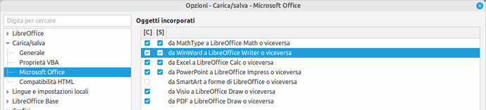 Opzioni LibreOffice