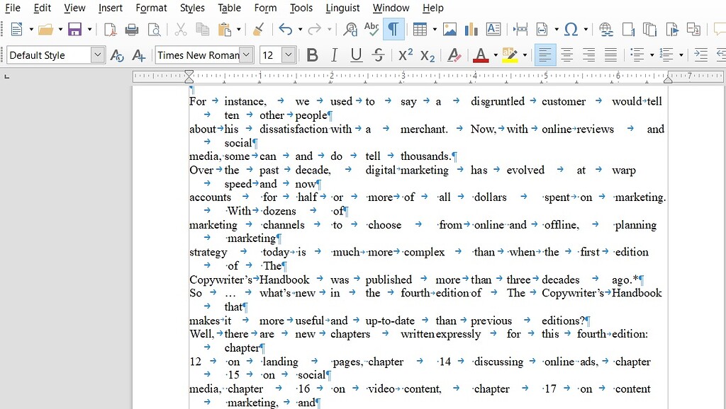 Words Separated By Tabs Instead Of Spaces English Ask Libreoffice 9022
