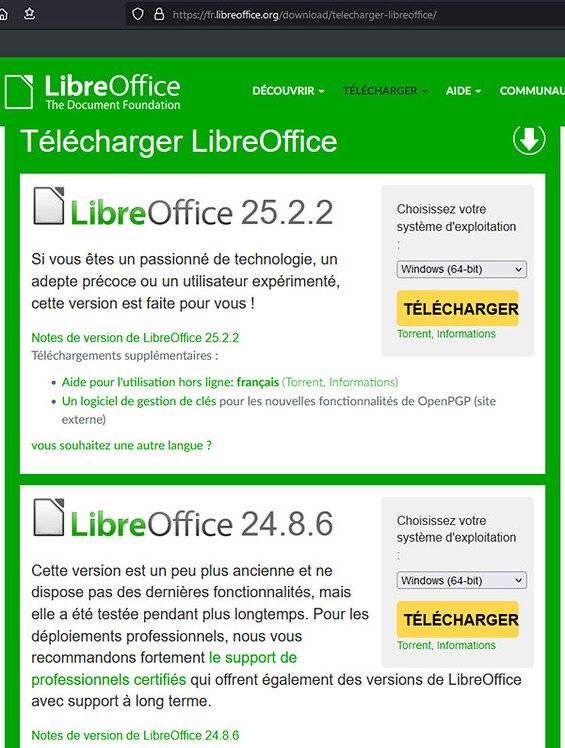 MISE JOUR LIBRE OFFICE 25 2 2 PLUS AUCUN PROGRAMME DE LO NI AUCUN visual data 2