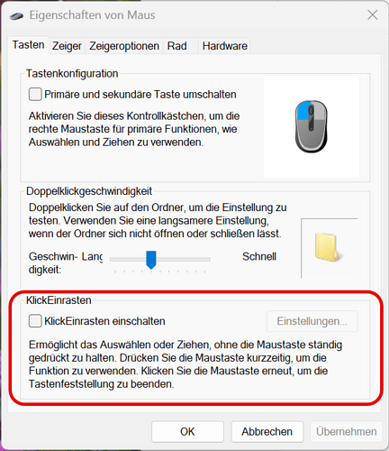 132446 HB Mauseinstellung