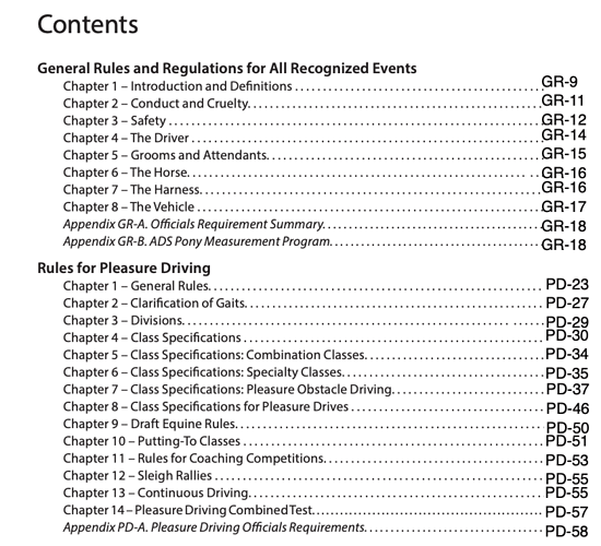 Table of Contents Desired