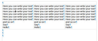 76243 HB Writer Table with three columns