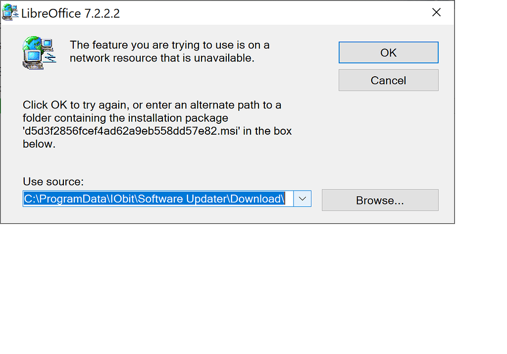 New update 7.2.2 will not finish install - English - Ask LibreOffice