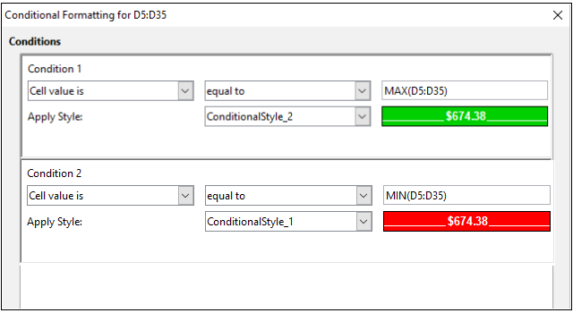 Can t highlight MAX value in a row MIN value works what am I