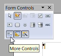 toolbar Form Controls