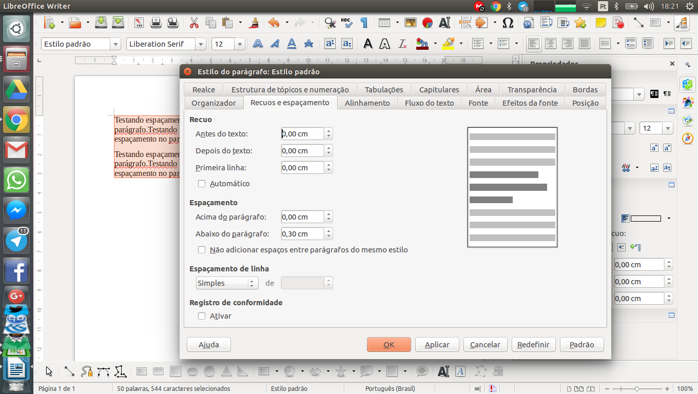 Como Faço Para Alterar Medida Na Formatação De Parágrafo Português Do Brasil Ask Libreoffice 3702