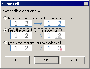 merge cells libreoffice