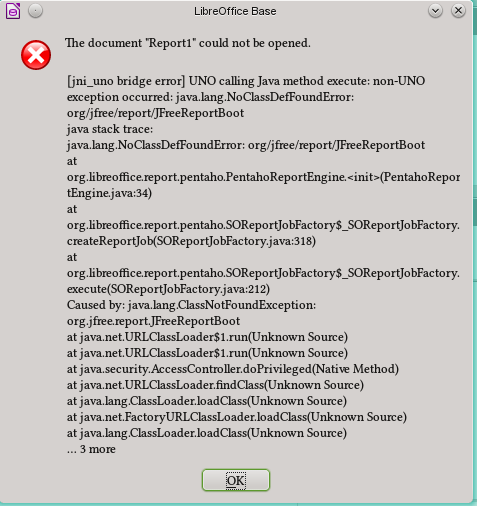 LibreOffice: CorruptedConfigurationException Exception Reference