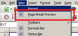 Normal and PageBreakPreview