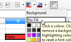 Select "No Fill" from the background colour dropdown