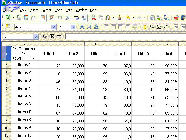 https://ask.libreoffice.org/t/how-to-make-a-scrolling-spreadsheet-with-a-set-title-row/1833