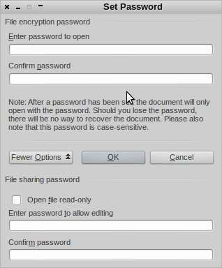 set password dialog